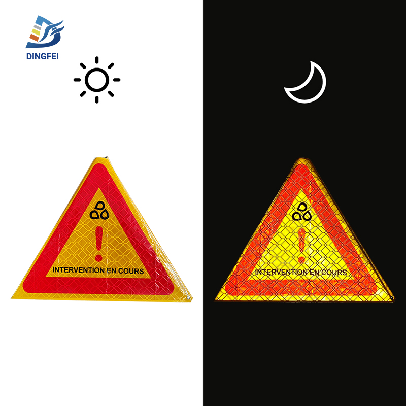 Interventions en cours Reflective Tripod Folding Warning Sign - 